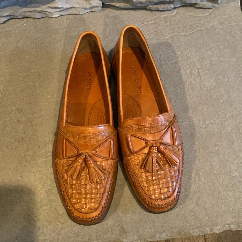 Bostonian Tan Weave Tassels Men's Loafers
